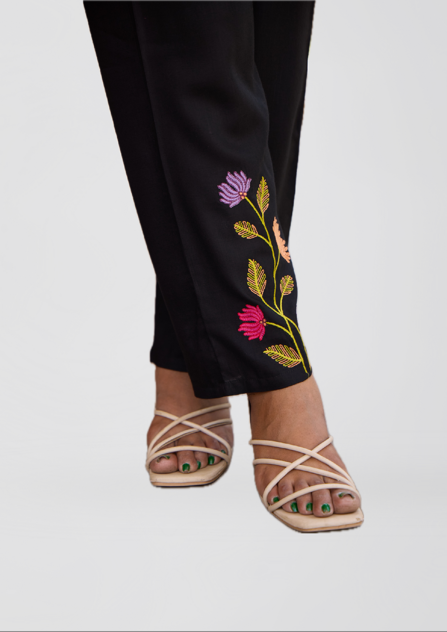 Black Floral Embroidered Co-ord Set in Liva Fabric – Soft & Sustainable Ethnic Wear for Women